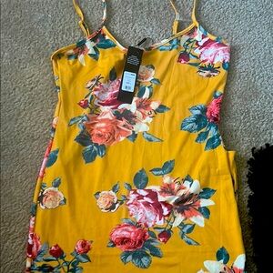 Floral Yellow Spaghetti Strap Top